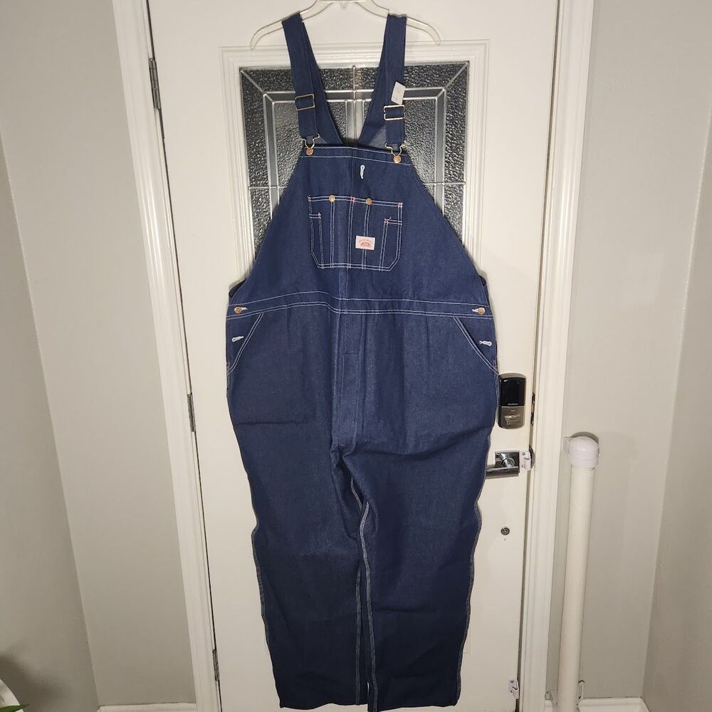 NWT Mens Round House Denim Jeans Carpenter Bib Overalls Sz 60X34 USA Made 5XL